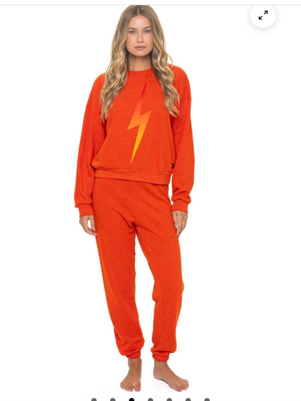 Aviator Nation NWT! Orange Lightning Bolt Sweatshirt & Jogger Set - Women